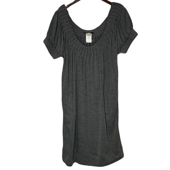 Tiana B Jersey L Knit Short Sleeve Pullover Shift Dress Pockets Comfortable Grey - Picture 3 of 14